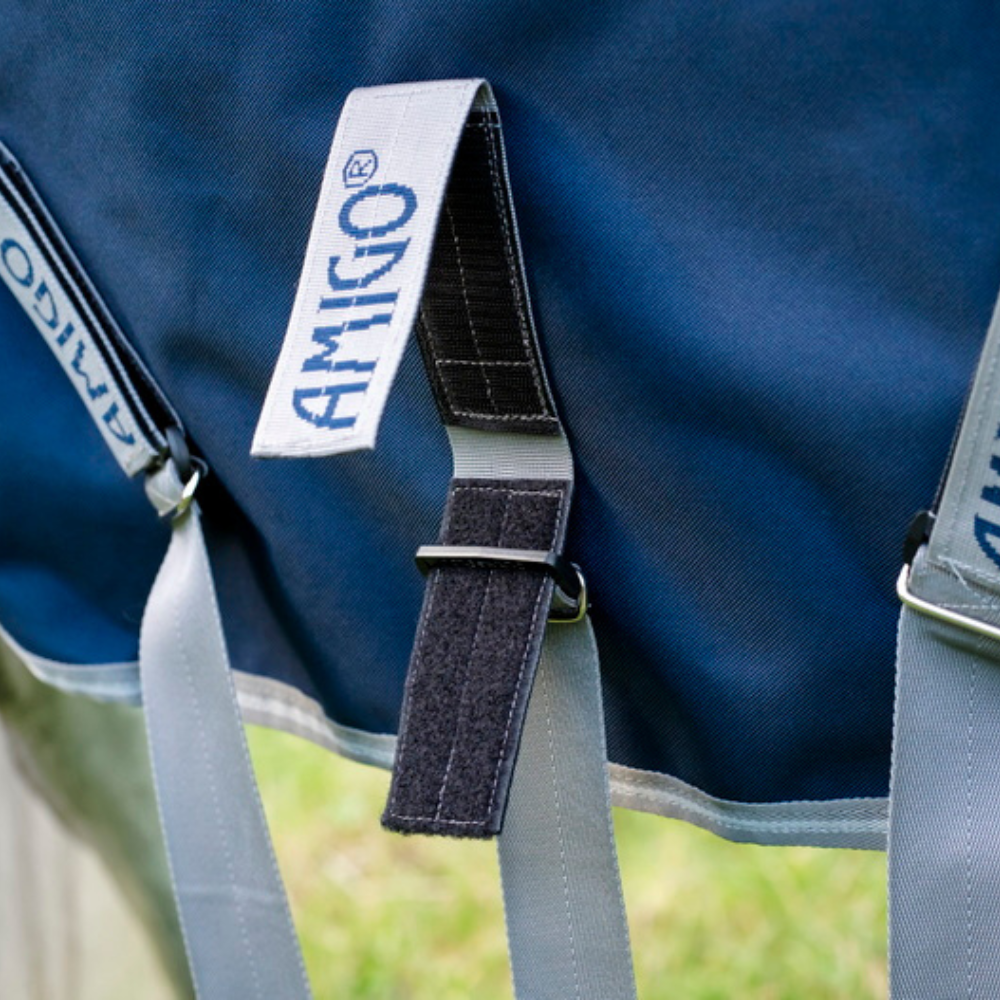 Horseware Ireland Amigo Jersey Integrated Cooler #colour_navy-titanium grey-silver