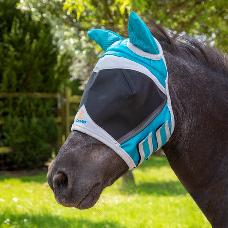 Shires FlyGuard Pro Fine Mesh Fly Mask With Ears #colour_teal