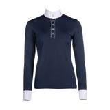 HKM Women's Long Sleeve Competition Shirt -Emilia- #colour_deep-blue