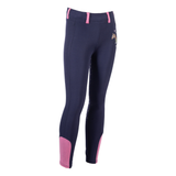 HKM Children's Silicone Full Seat Riding Tights -Pony Dream II- #colour_deep-blue