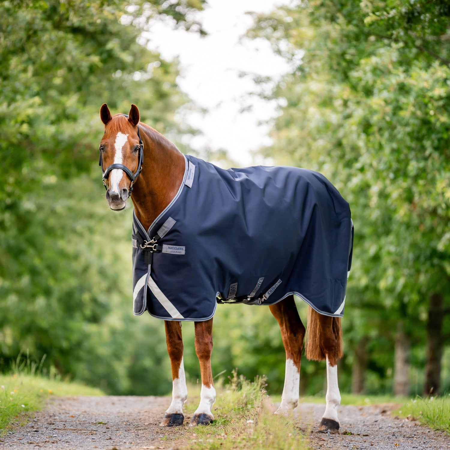 Horseware Ireland Rambo Supreme 1680D Turnout Vari-Layer 250g #colour_navy-thunderstorm-grey-silver