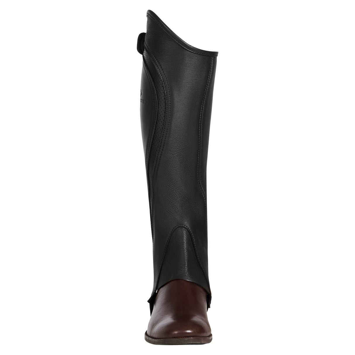 Equestro Unisex Gaiters Perforated Leather Maximum Comfort #colour_brown