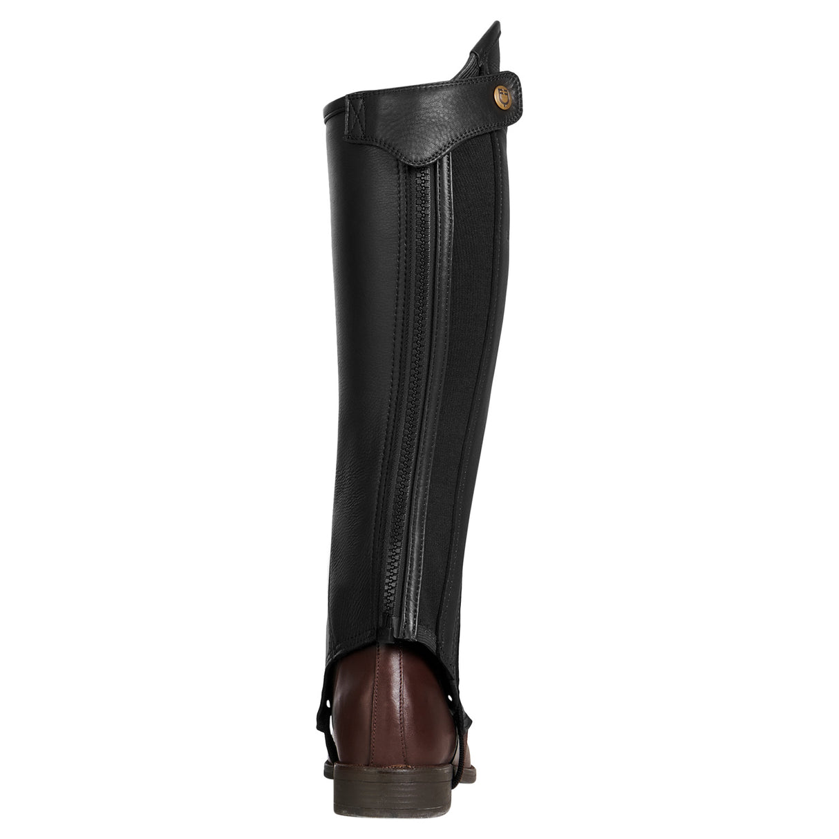 Equestro Unisex Gaiters Perforated Leather Maximum Comfort #colour_brown