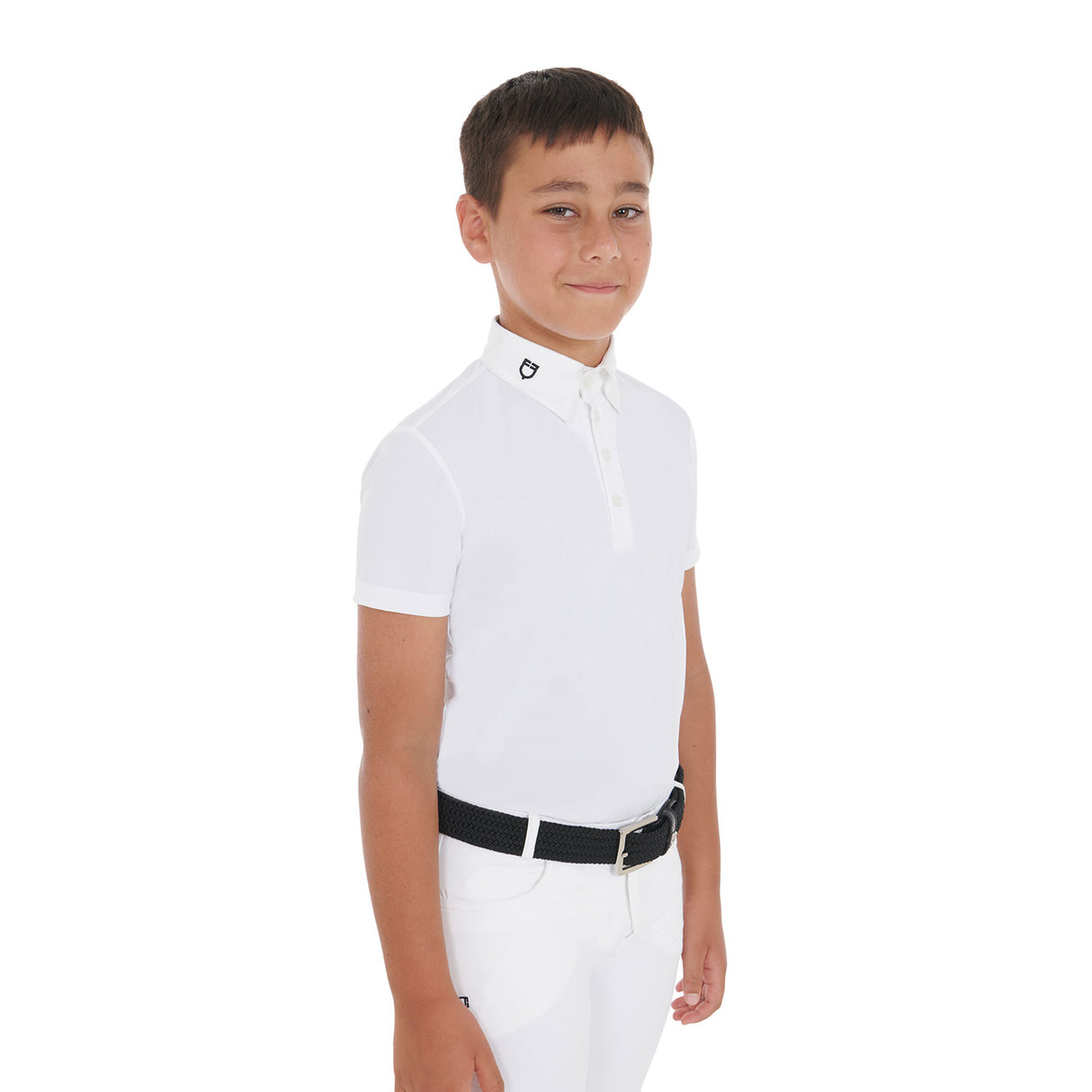 Equestro Boys' Slim Fit Competition Polo Shirt With Four Buttons