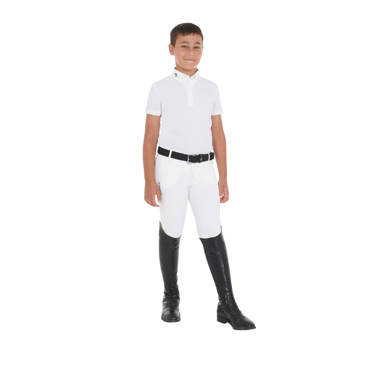 Equestro Boys' Slim Fit Competition Polo Shirt With Four Buttons