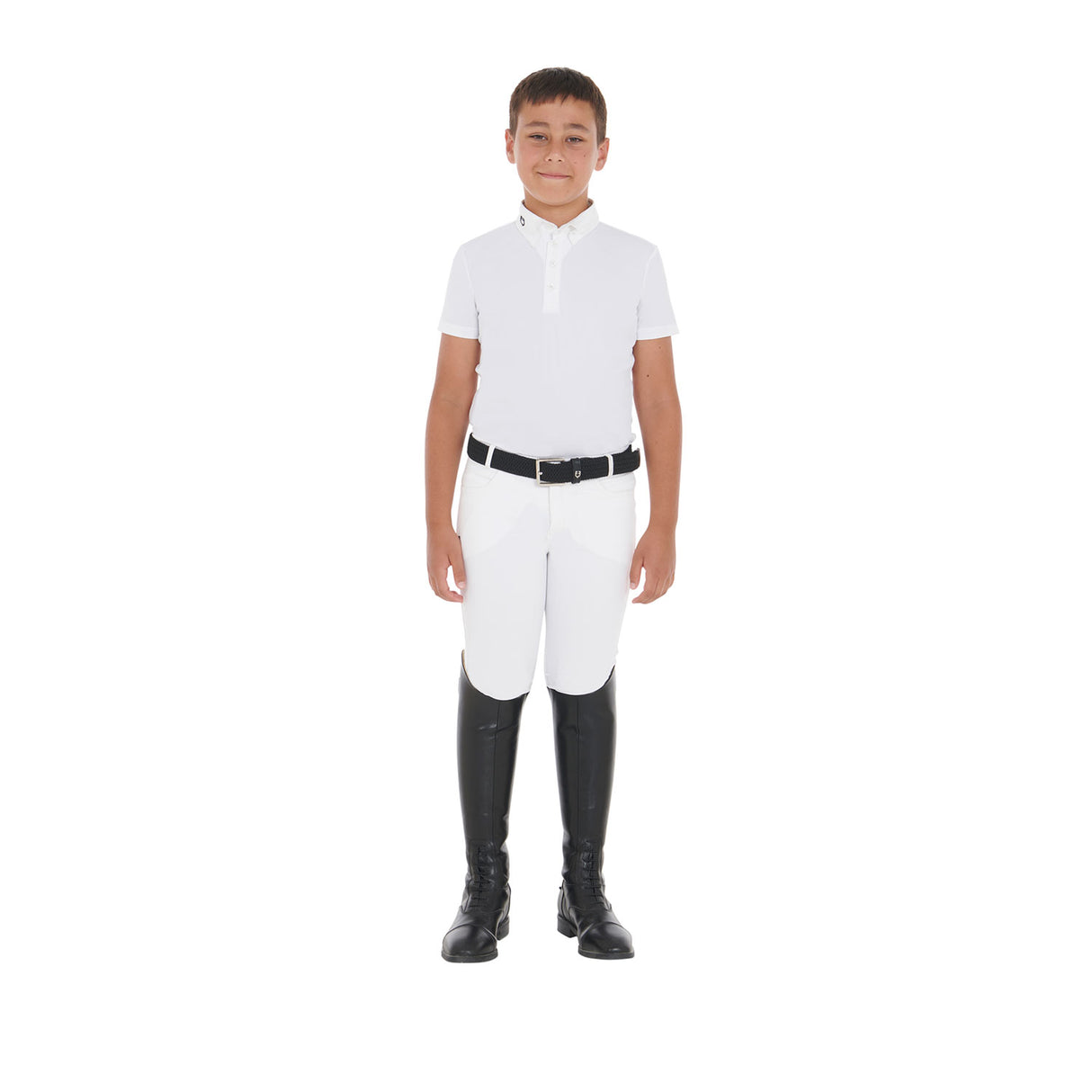 Equestro Boys' Slim Fit Competition Polo Shirt With Four Buttons
