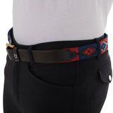 Leather belt with southwest patterm