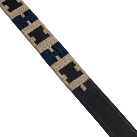 Equestro English Belt With Contrasting Embroidery #colour_black