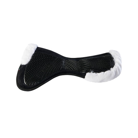 Acavallo Pad Mf-S Jccs-S Cw-Cs Suede Cut-Out Faux Sheepskin Gel Grip Flat #colour_black-white