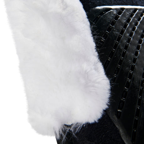 Acavallo Pad Mf-S Jccs-S Cw-Cs Suede Cut-Out Faux Sheepskin Gel Grip Flat #colour_black-white