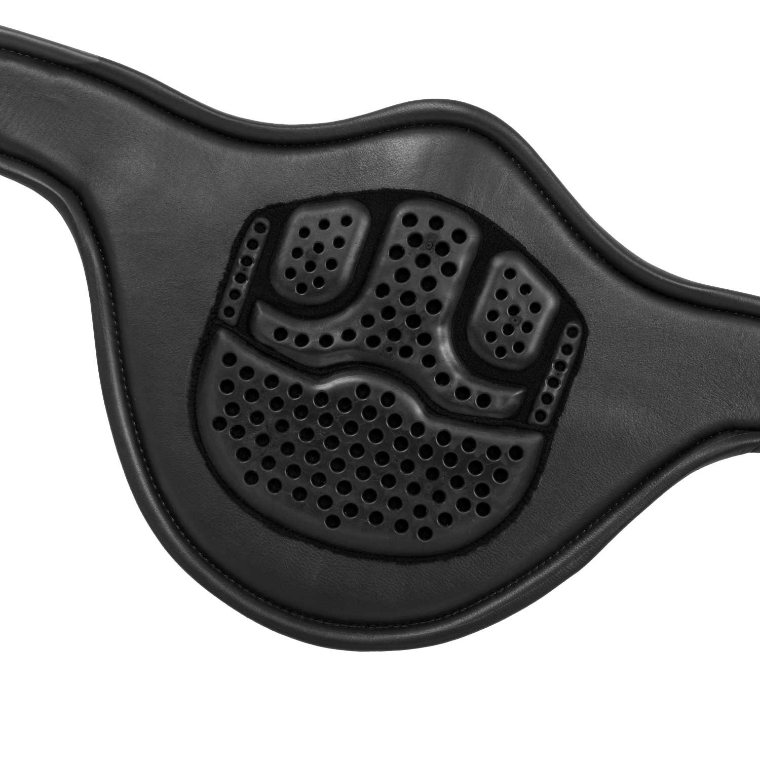 Acavallo Jumping Stud Guard Girth Leather & Gel #colour_black