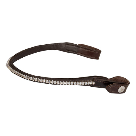 Acavallo Browband Calfskin & Oval Crystals #colour_brown-transparent