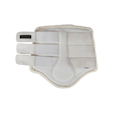 Acavallo Hind Brushing Boots Faux Sheepskin & Triple Hook-And-Loop Closure #colour_white