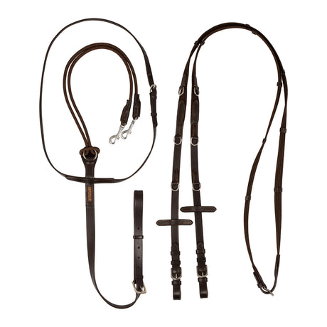 Acavallo Thiedemann Reins Tubular Nylon #colour_brown