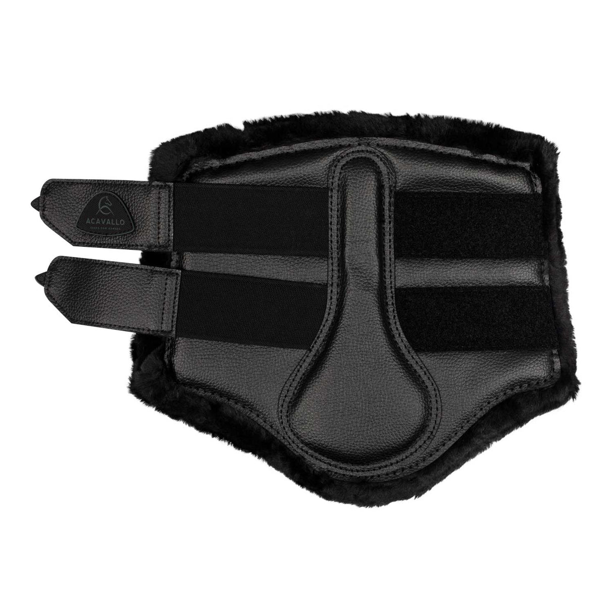 Acavallo Front Brushing Boots Eco-Leather & Faux Sheepskin #colour_black