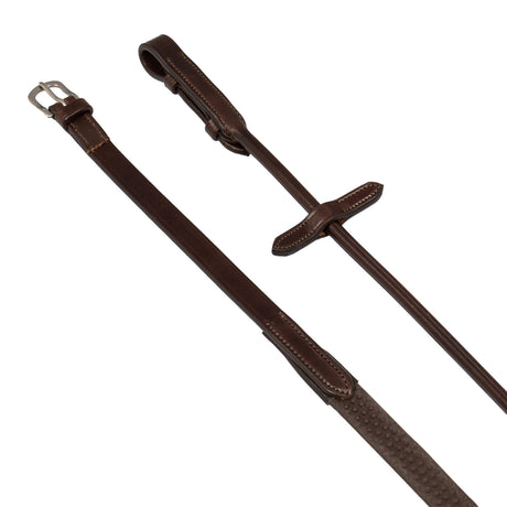 Acavallo Tubular Reins Leather & Rubber #colour_brown