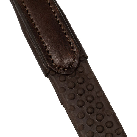 Acavallo Tubular Reins Leather & Rubber #colour_brown