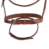 Equestro Leather English Bridle With Embroideries #colour_cognac