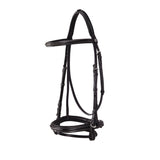 Equestro Leather English Bridle With Embroideries #colour_brown