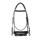 Equestro Leather English Bridle With Embroideries #colour_brown