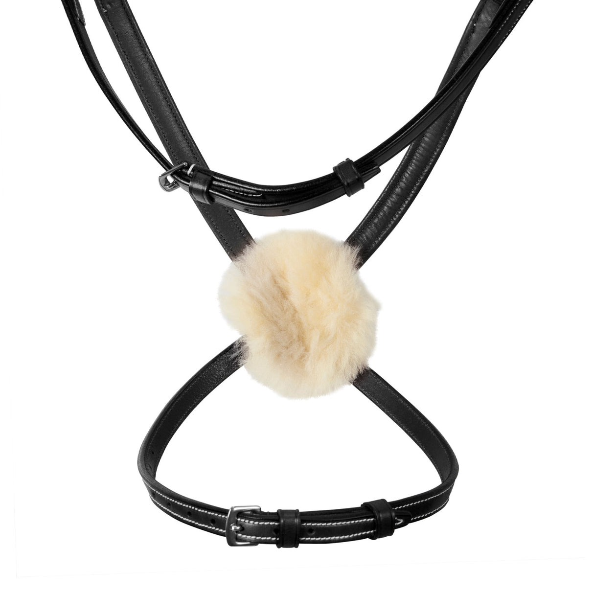Equestro Bridle With Mexican Noseband And Synthetic Sheepskin