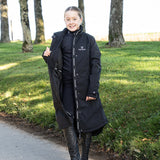 EQUIDRY Girl's Bronte Riding Coat with Removable Hood #colour_black