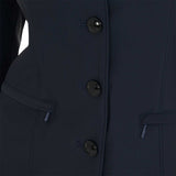 Equestro Women's Four Button Competition Jacket Anatomical Cut #colour_blue