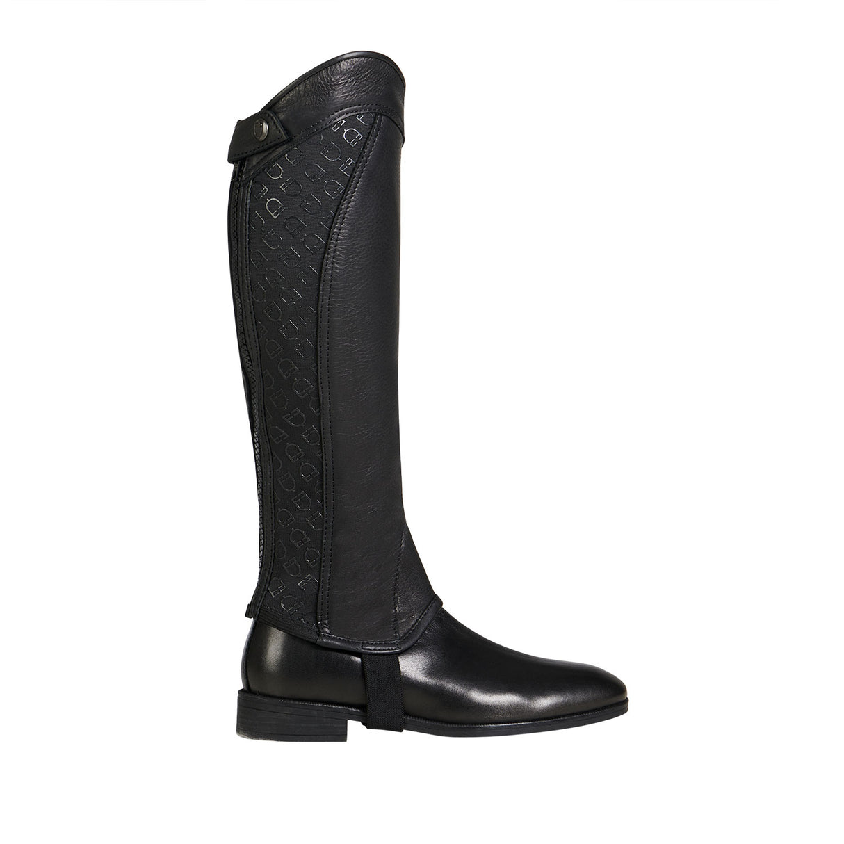Equestro Unisex Gaiters Elastic Band With Logos #colour_black