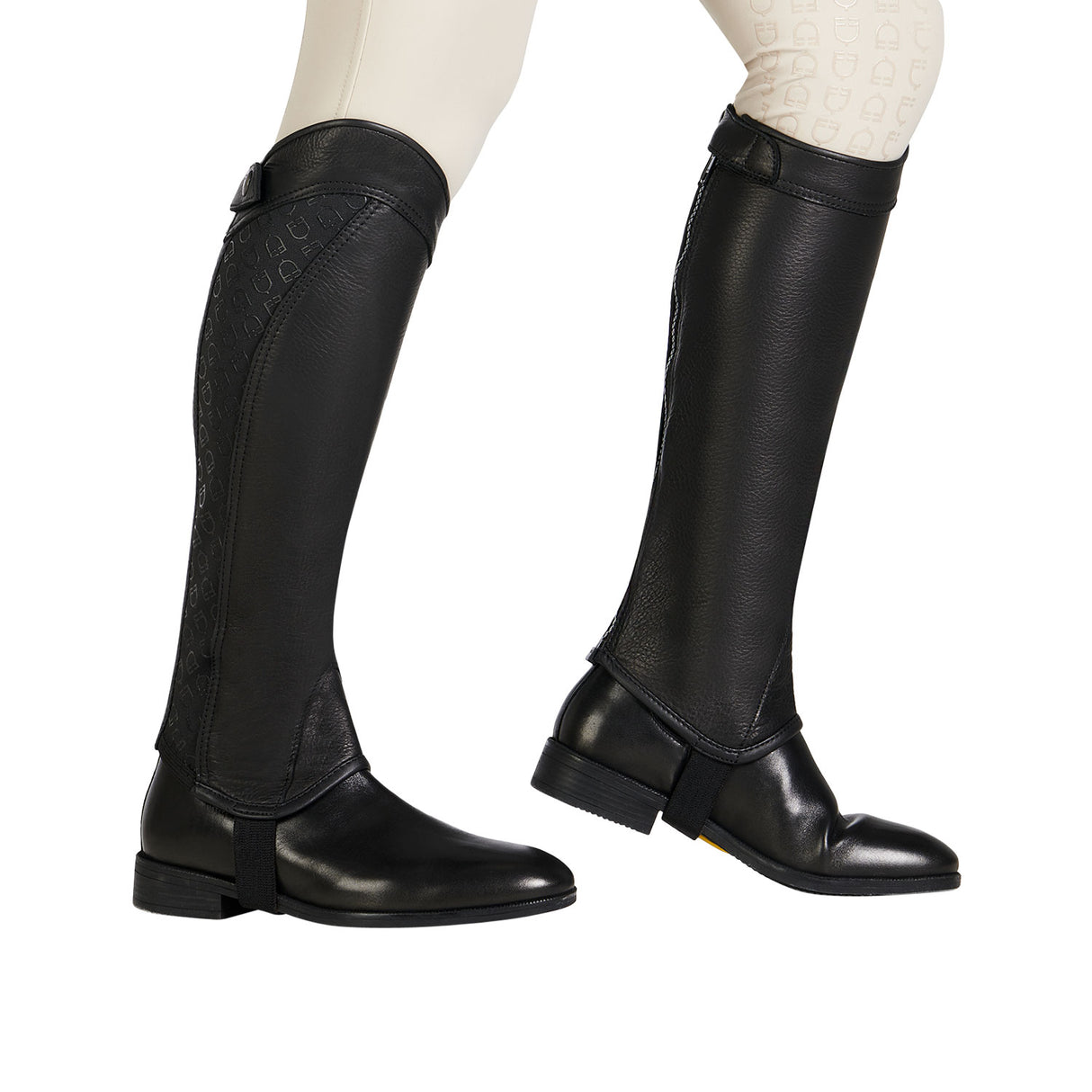 Equestro Unisex Gaiters Elastic Band With Logos #colour_black