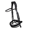 Anatomical leather dressage bridle with rhinestones