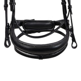 Anatomical leather dressage bridle with rhinestones