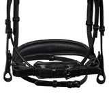 Anatomical leather dressage bridle with rhinestones