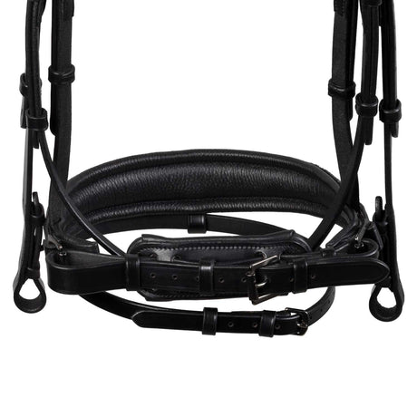 Anatomical leather dressage bridle with rhinestones