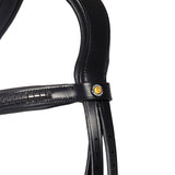 Leather bridle with black clincher