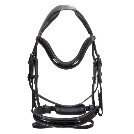English bridle in polished leather with rhinestones