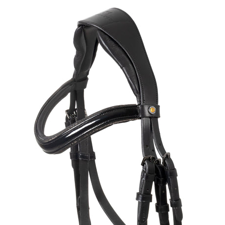 English bridle in polished leather with rhinestones