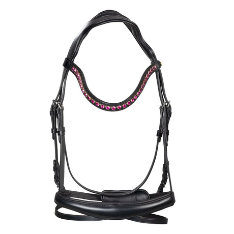 Anatomical bridle with fuchsia rhinestones