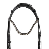 English leather bridle with rhinestone browband