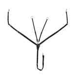 LEATHER BREASTPLATE WITH ELASTIC INSERTS & REMOVABLE MARTINGALE