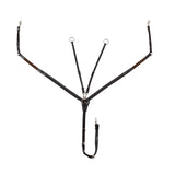 LEATHER BREASTPLATE WITH ELASTIC INSERTS & REMOVABLE MARTINGALE