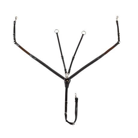 LEATHER BREASTPLATE WITH ELASTIC INSERTS & REMOVABLE MARTINGALE