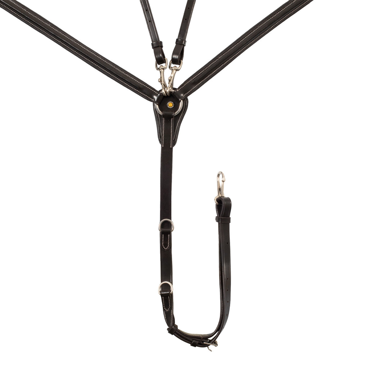 LEATHER BREASTPLATE WITH ELASTIC INSERTS & REMOVABLE MARTINGALE