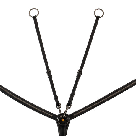 Tanned leather fork breastplate with black clincher