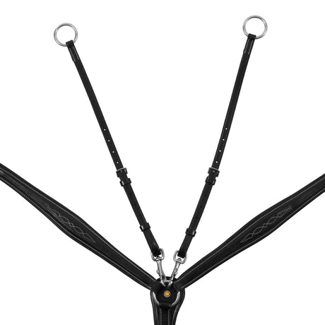 Tanned leather fork breastplate with embroideries