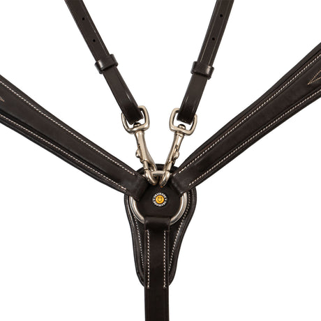 Tanned leather fork breastplate with embroideries