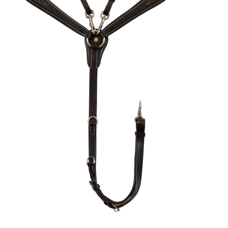 Tanned leather fork breastplate with embroideries