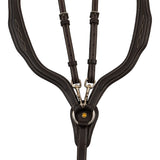 Anatomical leather breastplate with removable martingale
