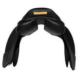 Equestro Earth Jumping Saddle In Double Leather With Embossed Logo #colour_black