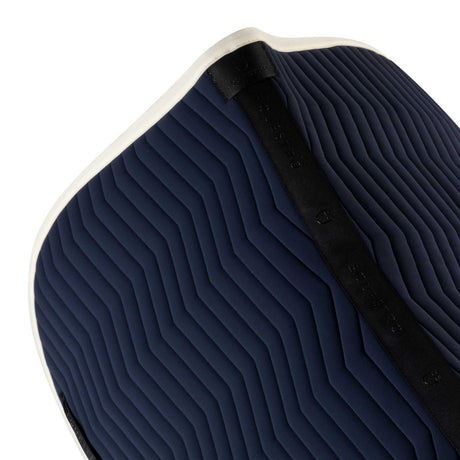Equestro Wave Quilting Jumping Saddle Pad In Technical Fabric #colour_blue-white
