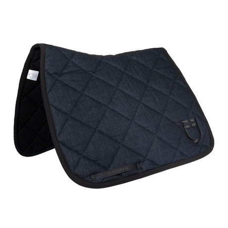 Dressage saddle pad in denim-effect technical fabric